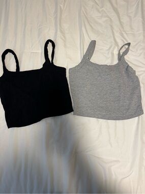 Basic Cami Tank Tops - Black & Heather Gray